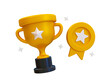 © peerapong - 3d minimal sport tournament cup. sport competition award. football Trophy winner. Trophy with a gold medal. 3d rendering illustration.