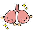 健康な肺のイラスト（キャラクター）
