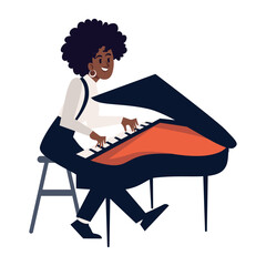 Poster - female musician with piano