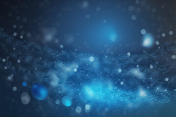 Poster - blue technology abstract background with floating 3d particles texture . admirable generative ai ima