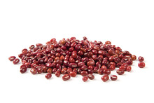 Raw Red Bean Or Azuki Beans Seeds Isolated On White Background
