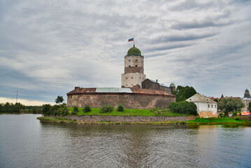 Wall Mural - Medieval russian Vyborg Castle State Museum, Swedish-built medieval fortress on the island, Vyborg, Russia