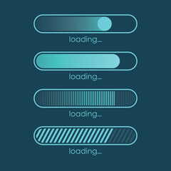 Fototapete - Loading bar icon in flat style. Progress indicator vector illustration on isolated background. Download button sign business concept.