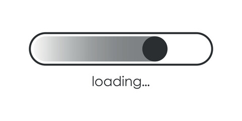 Poster - Loading bar icon in flat style. Progress indicator vector illustration on isolated background. Download button sign business concept.
