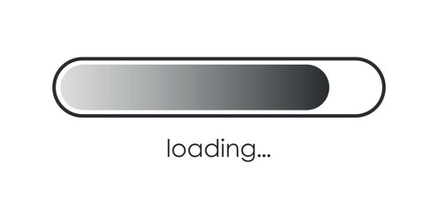Poster - Loading bar icon in flat style. Progress indicator vector illustration on isolated background. Download button sign business concept.