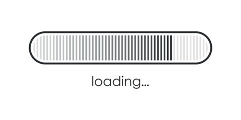 Poster - Loading bar icon in flat style. Progress indicator vector illustration on isolated background. Download button sign business concept.