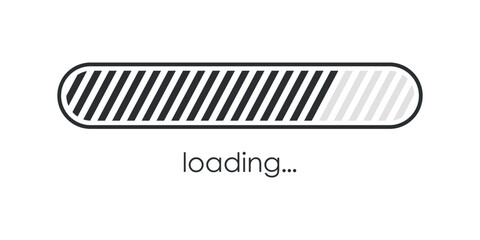 Poster - Loading bar icon in flat style. Progress indicator vector illustration on isolated background. Download button sign business concept.