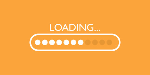 Poster - Loading bar icon in flat style. Progress indicator vector illustration on isolated background. Download button sign business concept.