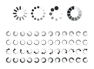 Fototapete - Loading bar icon in flat style. Progress indicator vector illustration on isolated background. Download button sign business concept.