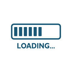 Poster - Loading bar icon in flat style. Progress indicator vector illustration on isolated background. Download button sign business concept.
