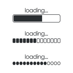 Fototapete - Loading bar icon in flat style. Progress indicator vector illustration on isolated background. Download button sign business concept.