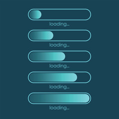 Fototapete - Loading bar icon in flat style. Progress indicator vector illustration on isolated background. Download button sign business concept.