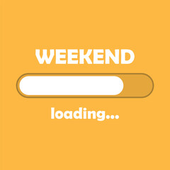 Poster - Loading weekend bar icon in flat style. Progress indicator vector illustration on isolated background. Download button sign business concept.