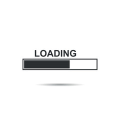 Poster - Loading bar icon in flat style. Progress indicator vector illustration on isolated background. Download button sign business concept.