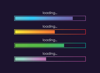 Fototapete - Loading bar icon in flat style. Progress indicator vector illustration on isolated background. Download button sign business concept.