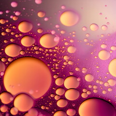Wall Mural - orange and pink liquid bubble abstract texture background, created with generative ai	