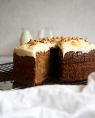 Wall Mural - Close-up of a delicious carrot cake