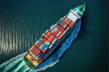 Cargo container ship carrying container