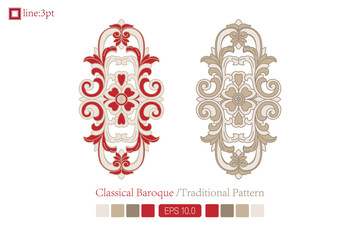 Vintage baroque victorian frame border floral ornament leaf scroll engraved vintage floral pattern ornament design red and white japanese filigree calligraphy vector heraldic swirls.