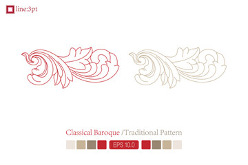 Vintage baroque victorian frame border floral ornament leaf scroll engraved vintage floral pattern ornament design red and white japanese filigree calligraphy vector heraldic swirls.