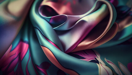 silk colorful scarf 