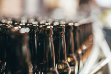 Close-up Of Beer Bottles At Brewery