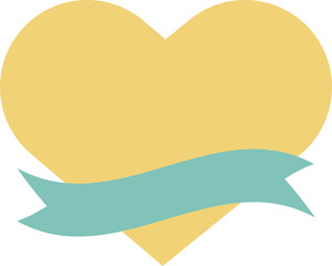 Wall Mural - a flag label with a writeable title on the heart