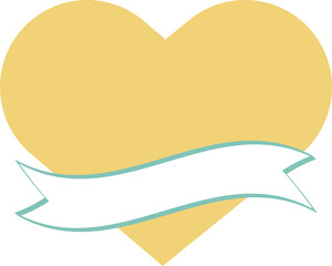 Wall Mural - A flag label with a writeable title on the heart
