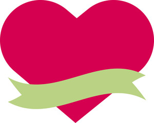 Wall Mural - a flag label with a writeable title on the heart