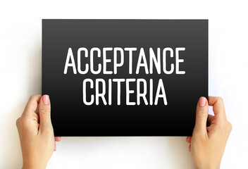 Poster - Acceptance Criteria text on card, concept background