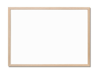 Wall Mural - Blank picture frame mockup isolated in transparent background. Horizontal artwork template for painting, photo or poster, removal isolated PNG