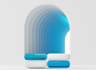 Wall Mural - podium wall  design 3d render