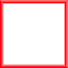 シンプルな赤色の正方形の額縁イラスト素材　1：1　PNG　Red square picture frame