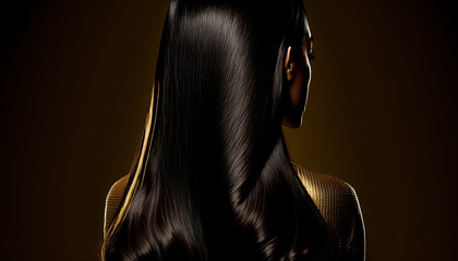 Beautiful long Hair. Beauty woman with luxurious brown hair. generative ai