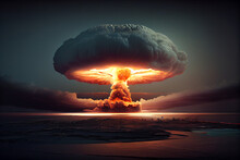 Huge Nuclear Bomb Explosion. End Of The World.generative Ai 