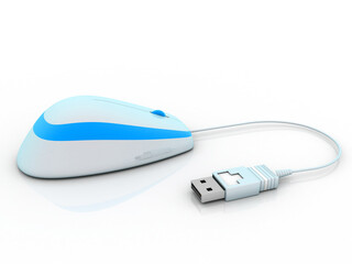 Poster - 3d rendering new computer mouse
