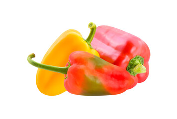 Poster - Fresh yellow and red bell peppers isolated on transparent png