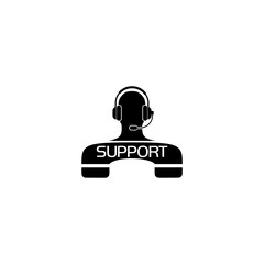 Poster - Support service for customer icon. Call center helpline logo isolated on white background