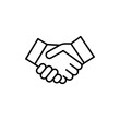 © van - shaking hands icon. outline icon