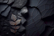 Minimalist Aesthetic Design Of Dark Nature Wallpaper. Generative AI.