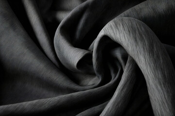 dark anthracite gray black natural cotton linen, abstract, textures, generative ai