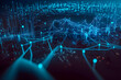 © Filip - Blue technology background with blockchain connections, creative high tech with neon lines - Generative AI