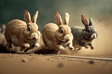 Wall Mural - Bunny race