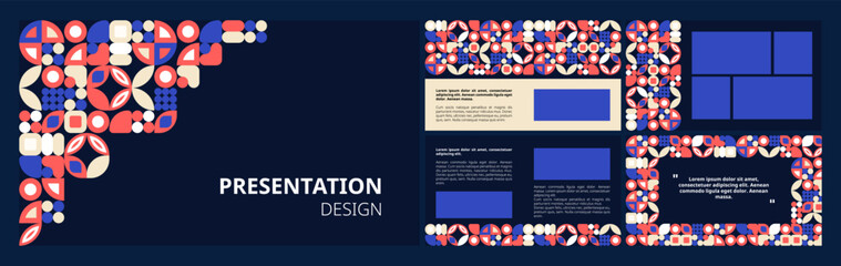 Wall Mural - set of modern presentation templates. presentation design, portfolio vector layout with geometric co