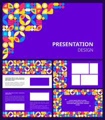 Wall Mural - set of modern presentation templates. presentation design, portfolio vector layout with geometric co