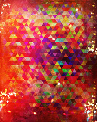 Aufkleber - Retro style sweet pastel color triangles bakcground. Vintage style old fashion colors.