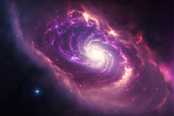 Wall Mural - Spiral Galaxy. Space with stars generative AI background