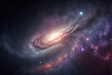 Wall Mural - Spiral Galaxy. Space with stars generative AI background