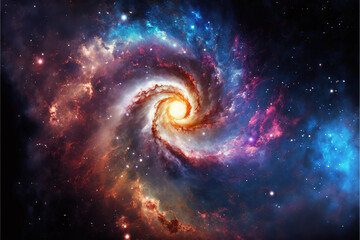 Wall Mural - Spiral Galaxy. Space with stars generative AI background