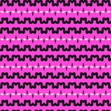 Pink Black Waves Pattern. Wall Tiles Traditional Background. Decorative Geometric Curves Oriental Graphic Design. 